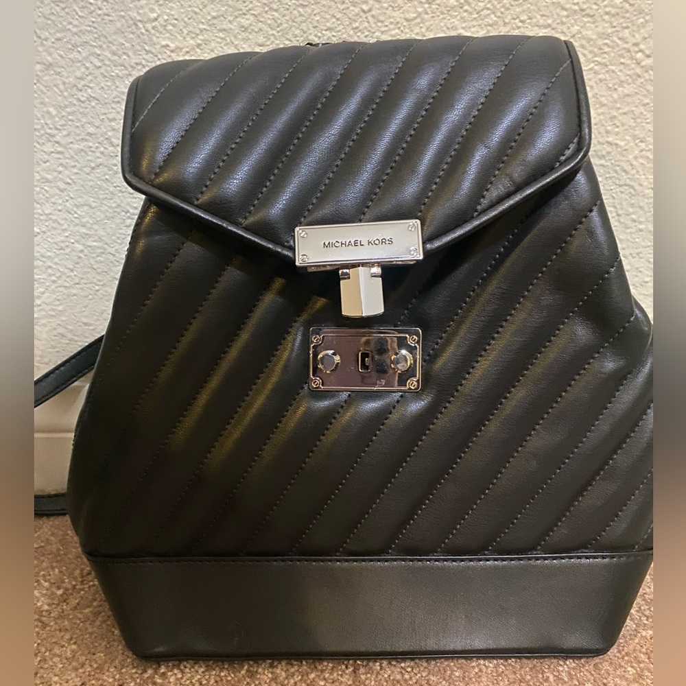 Michael Kors Quilted Black Backpack